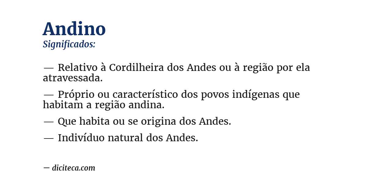 Significado de andino