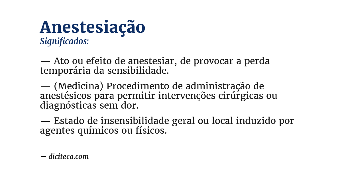Significado de anestesiação
