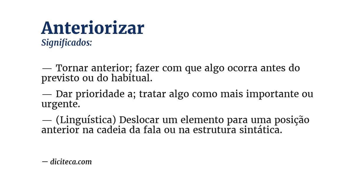 Significado de anteriorizar