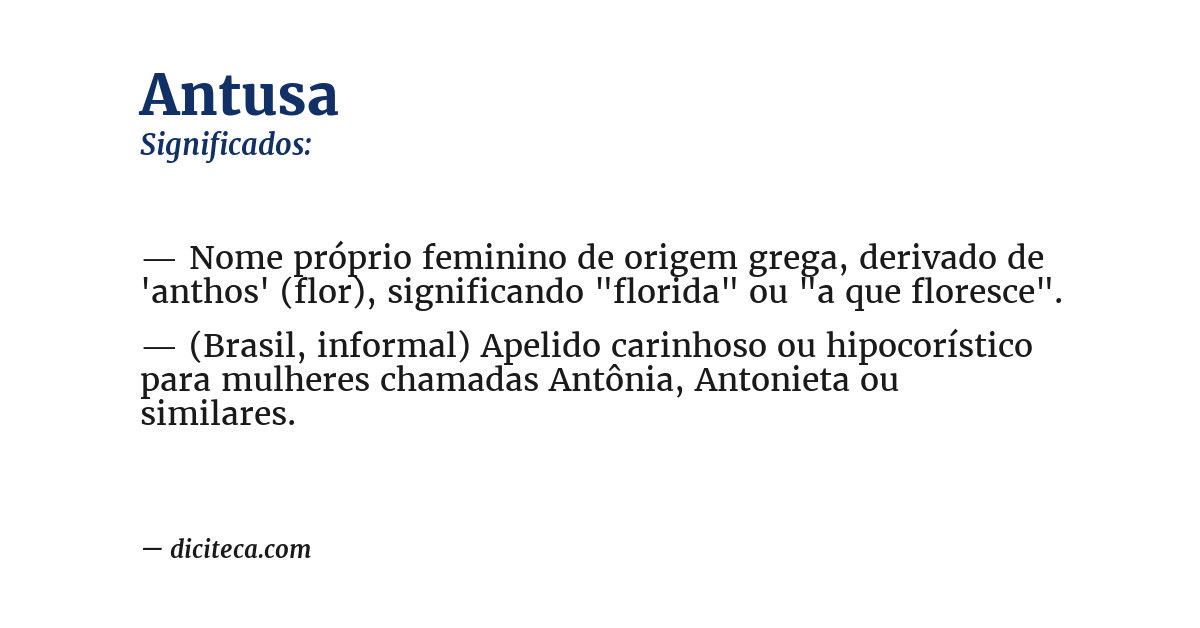 Significado de antusa