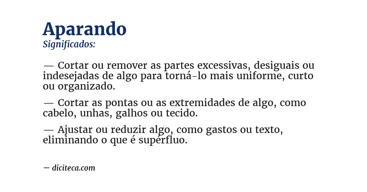 Significado de aparando