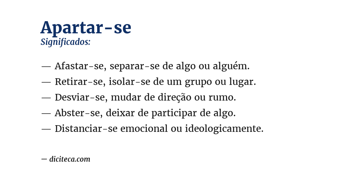 Significado de apartar-se