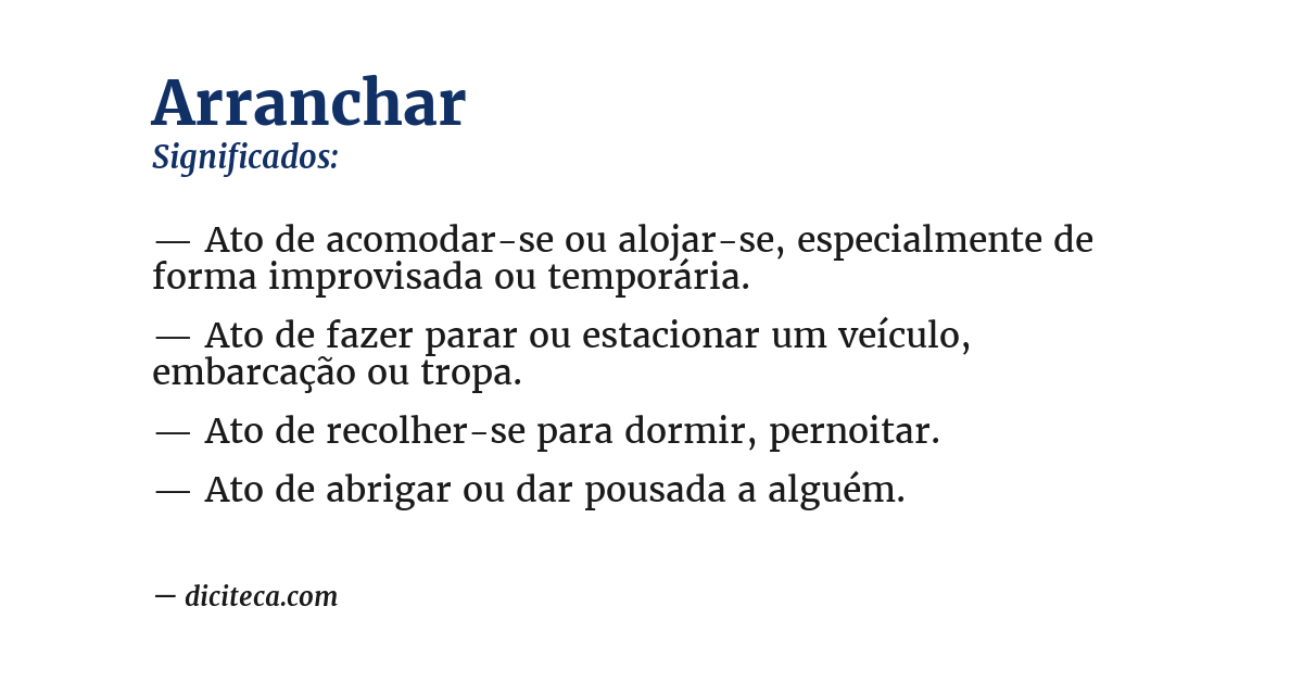 Significado de arranchar