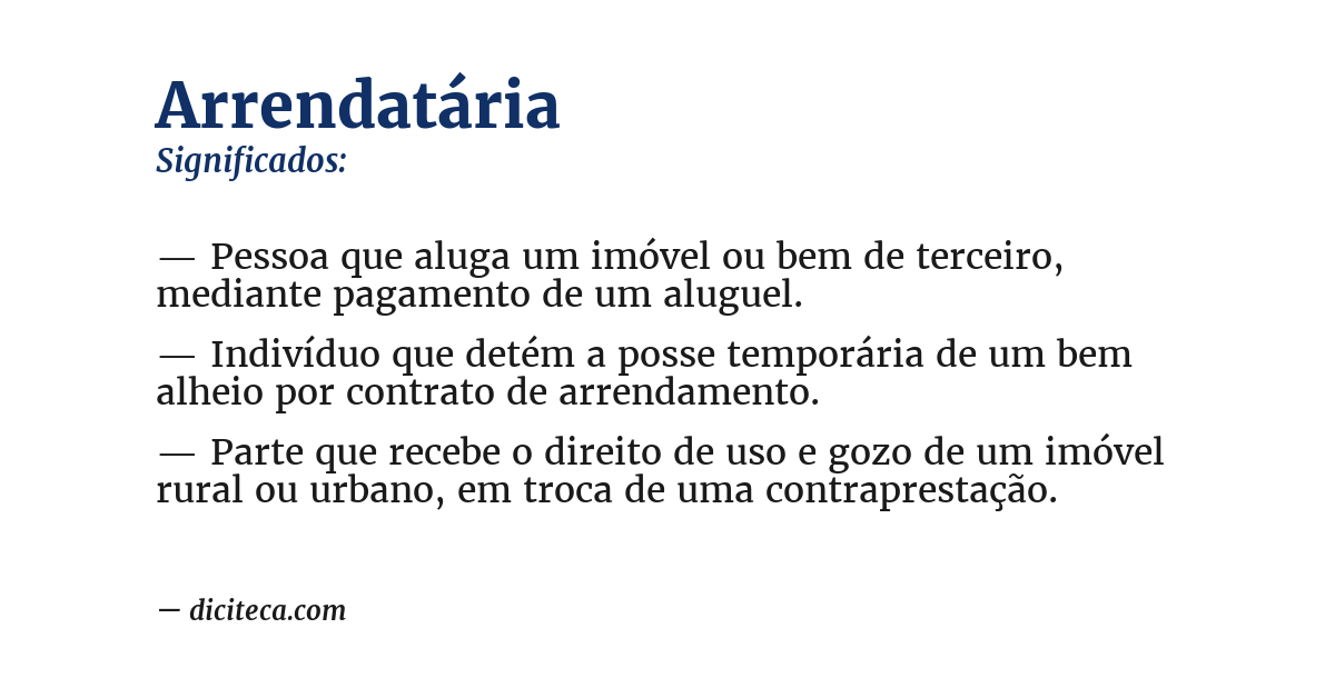 Significado de arrendatária