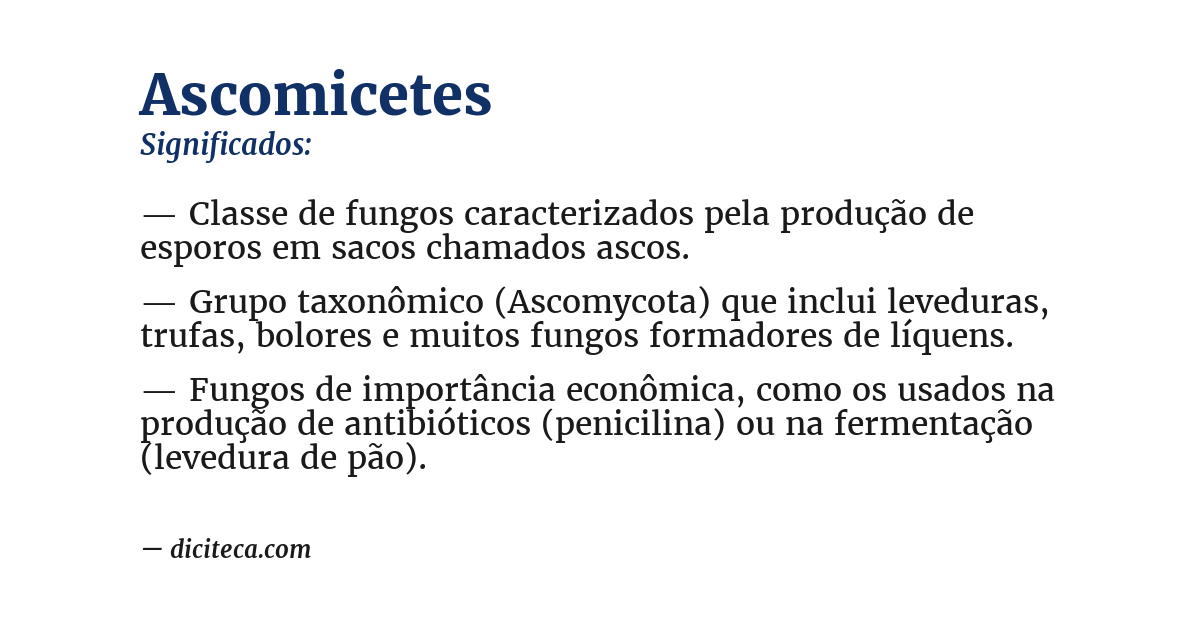 Significado de ascomicetes
