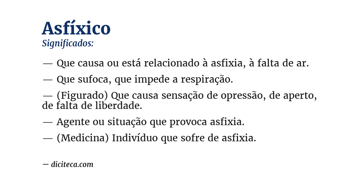 Significado de asfíxico