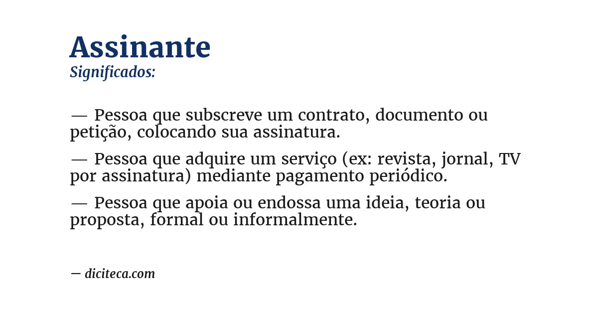 Significado de assinante