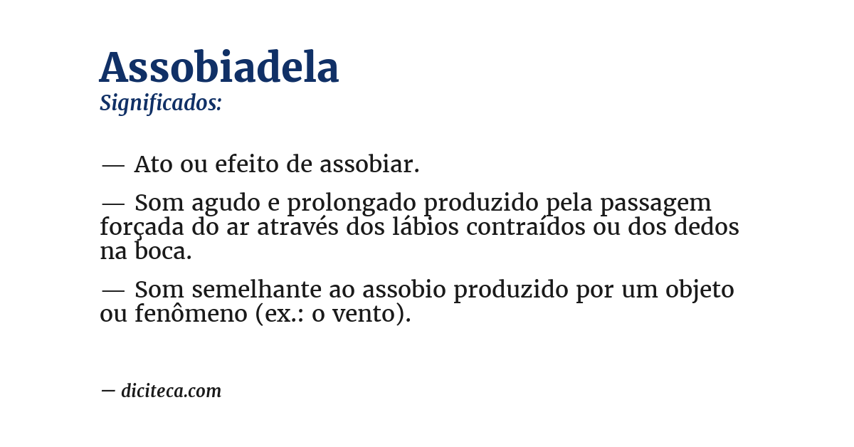 Significado de assobiadela