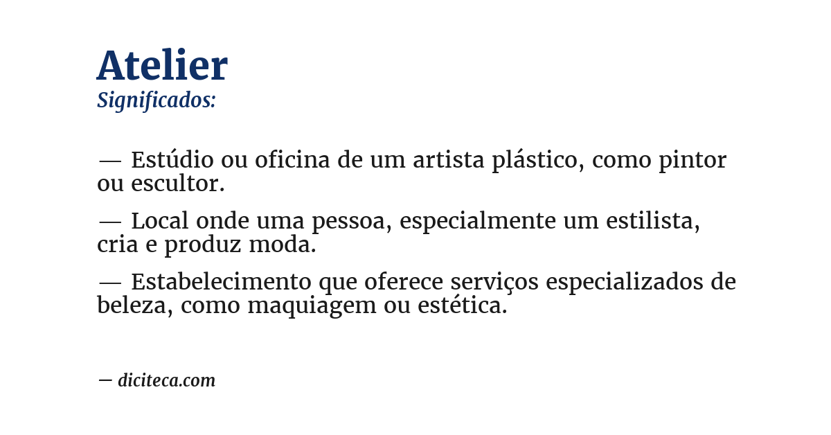 Significado de atelier
