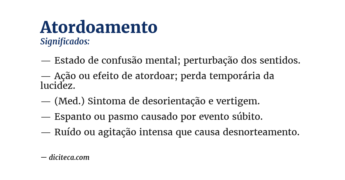 Significado de atordoamento