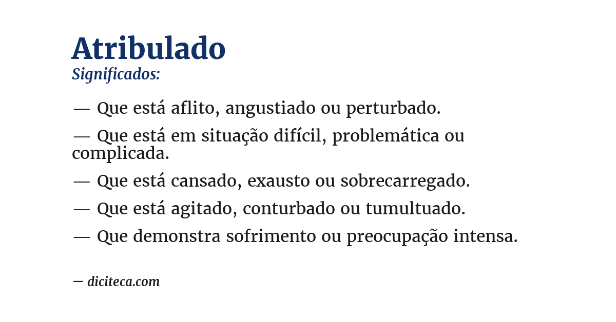 Significado de atribulado
