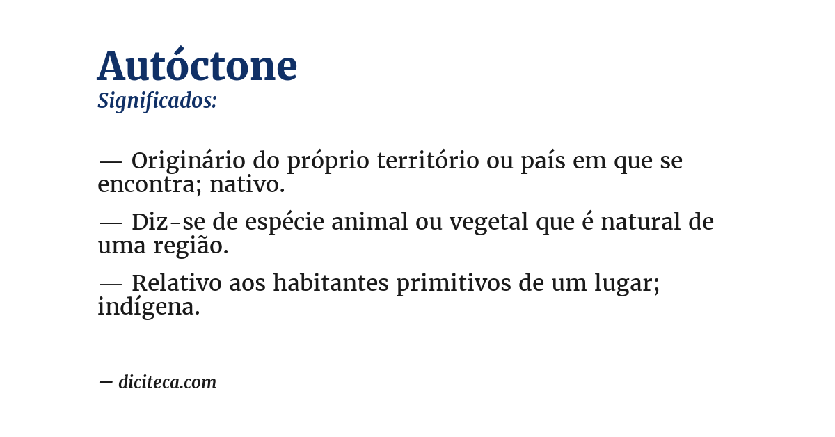 Significado de autóctone