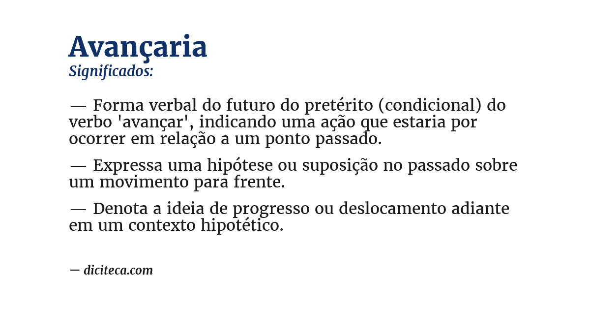 Significado de avançaria