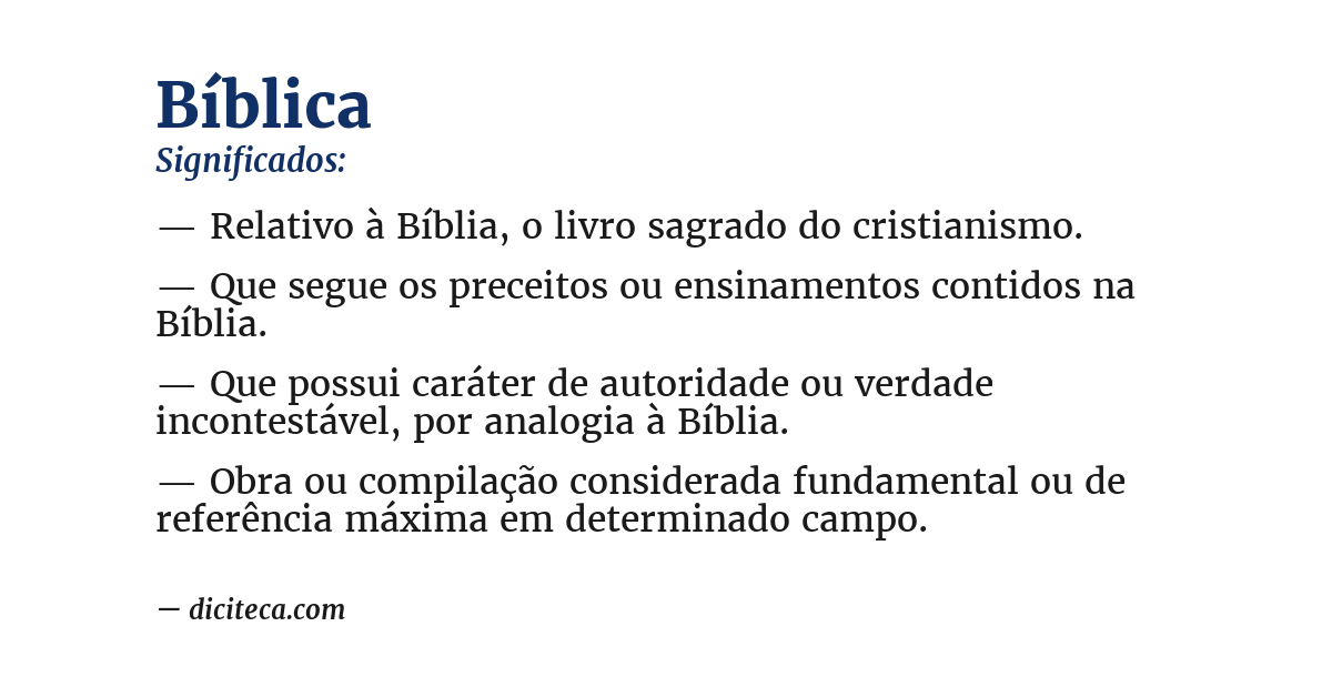 Significado de bíblica