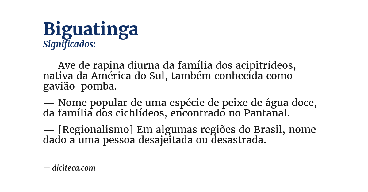 Significado de biguatinga