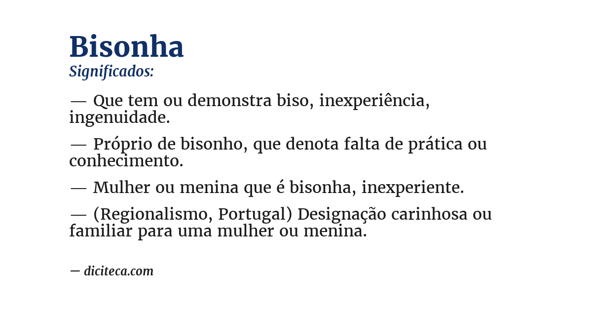 Significado de bisonha