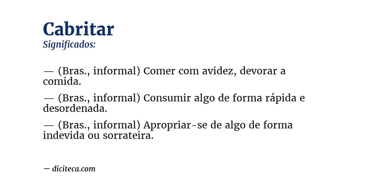 Significado de cabritar