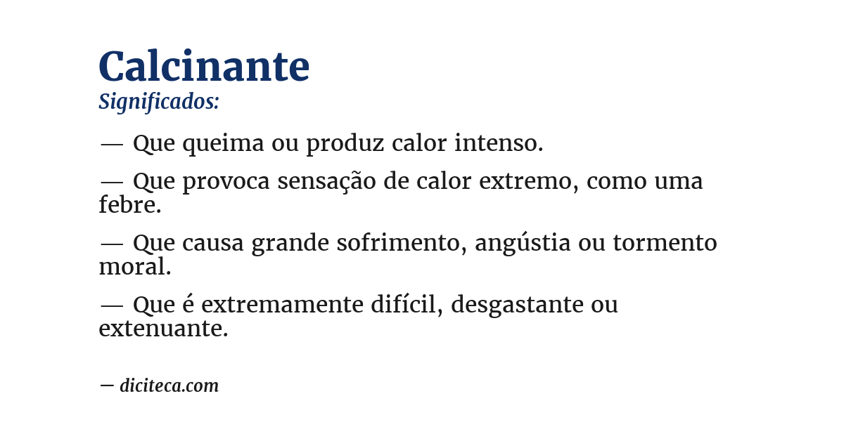 Significado de calcinante