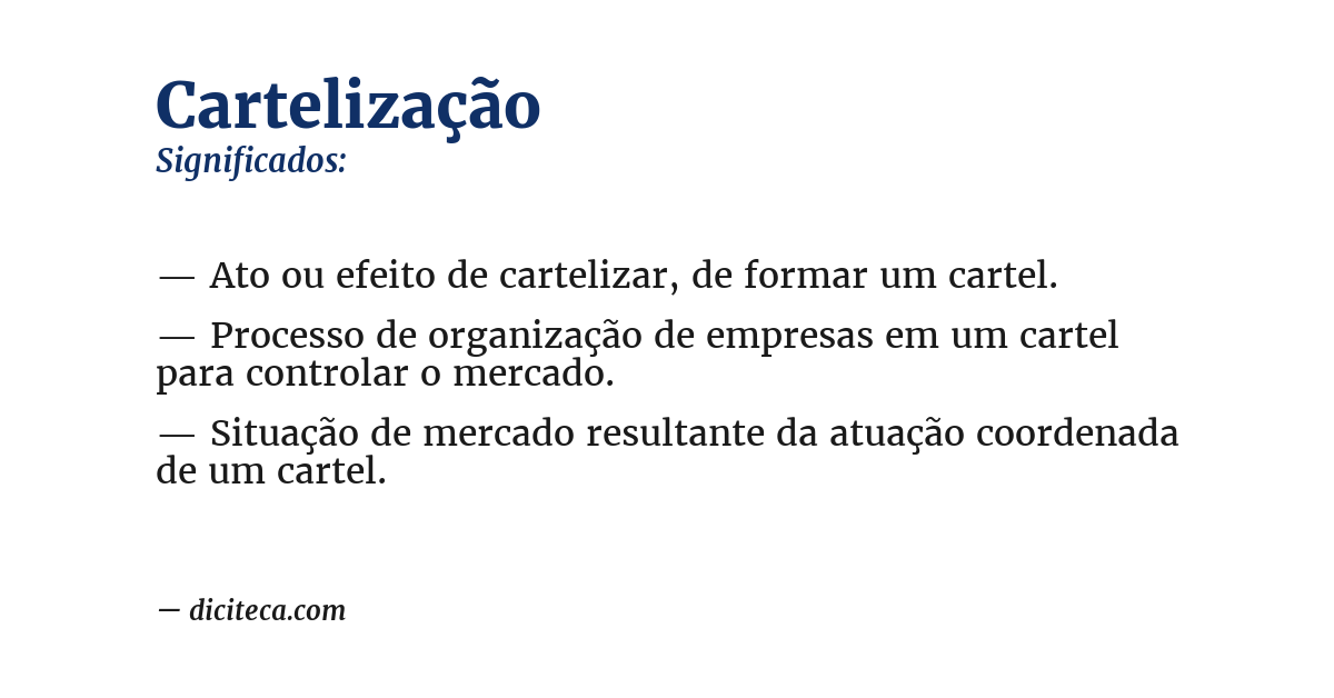 Significado de cartelização