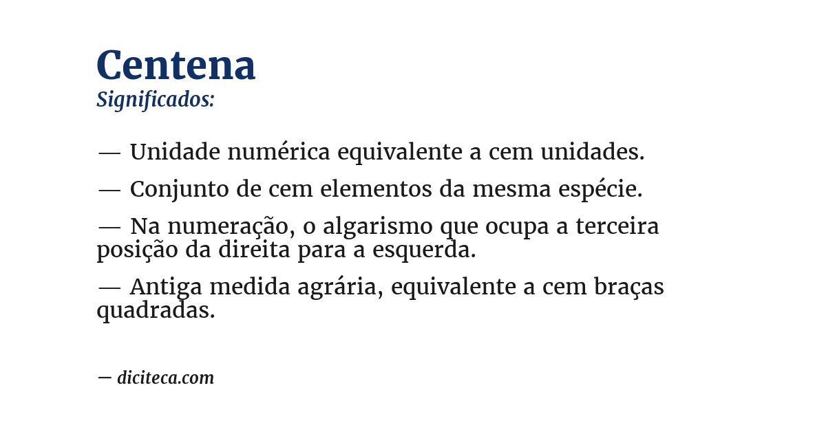 Significado de centena