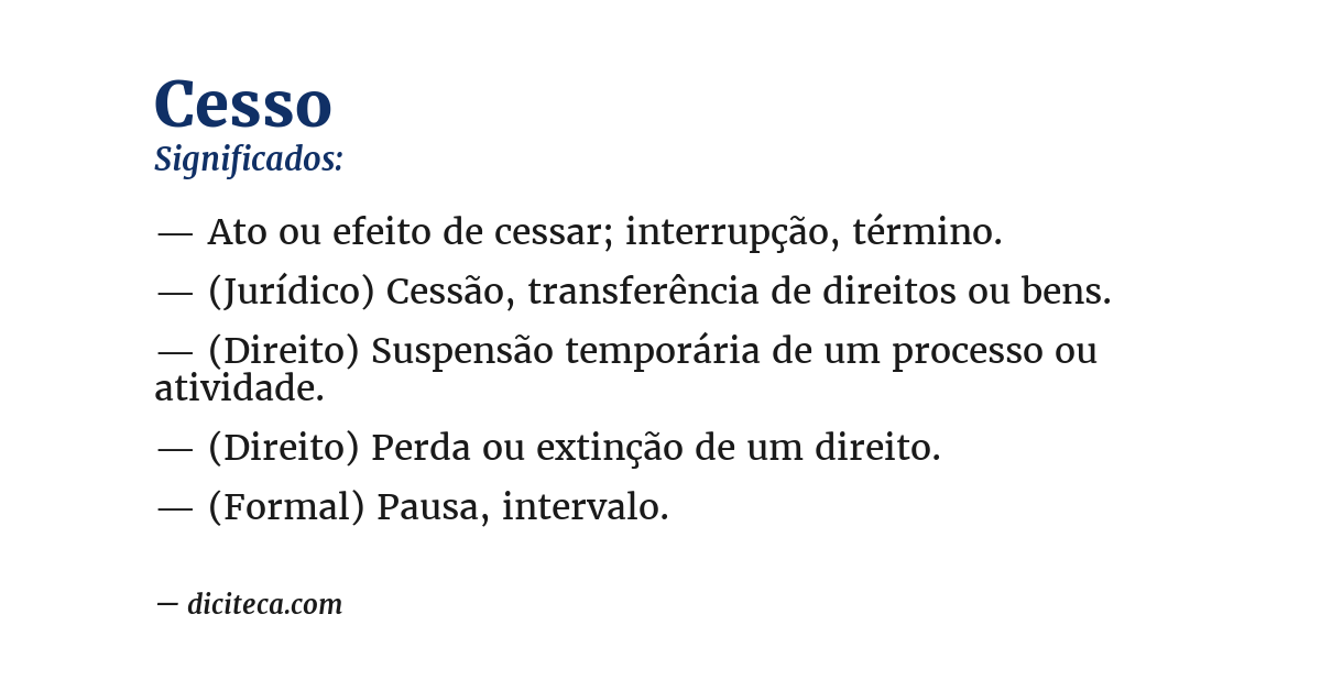 Significado de cesso