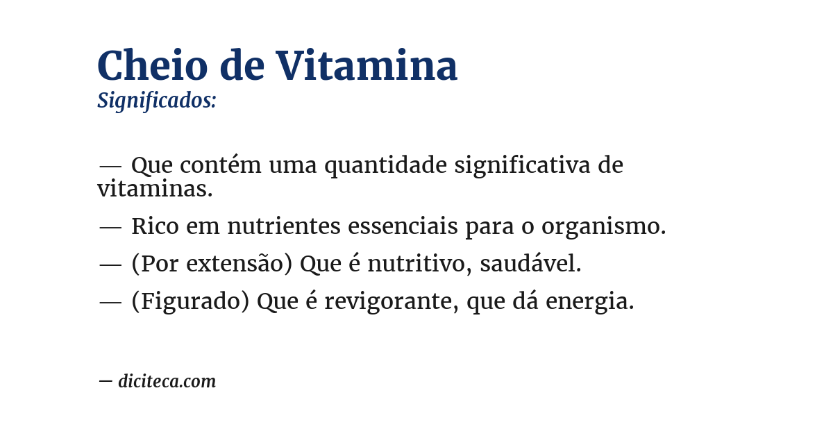 Significado de cheio de vitamina