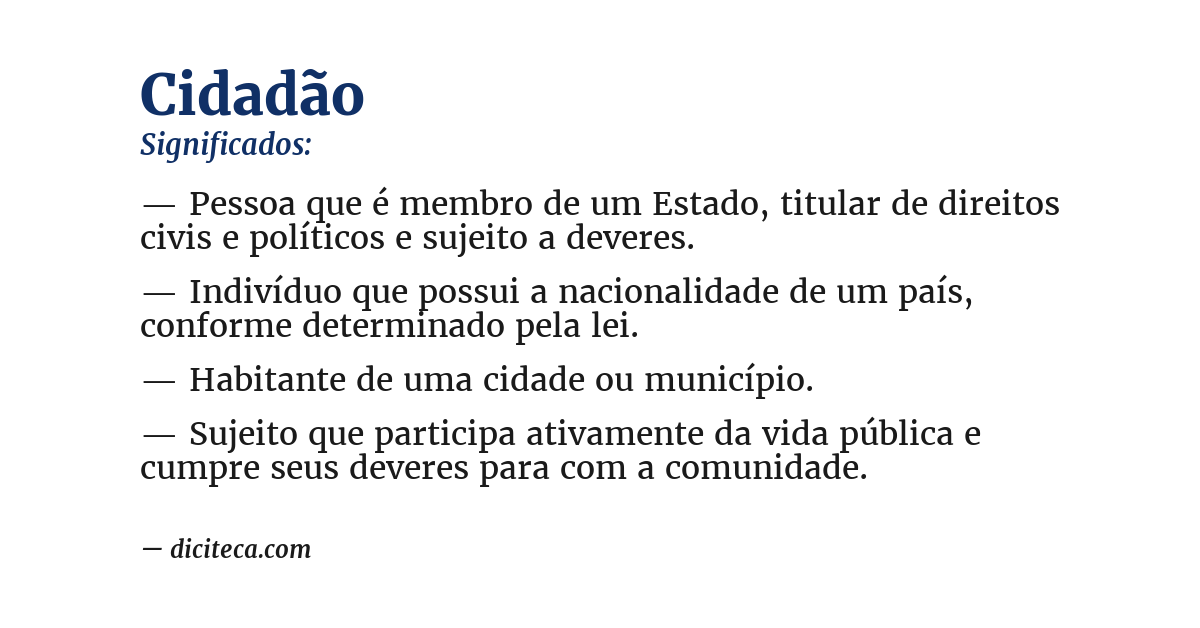 Significado de cidadão