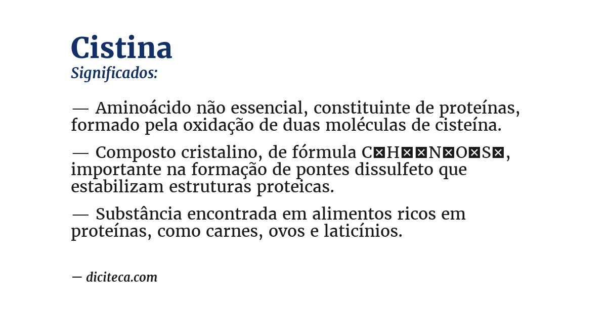 Significado de cistina