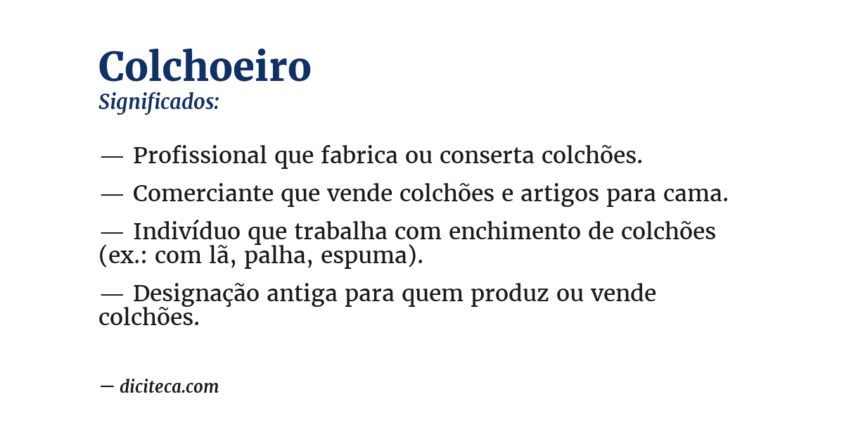 Significado de colchoeiro
