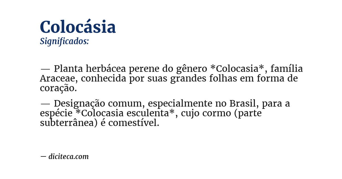 Significado de colocásia