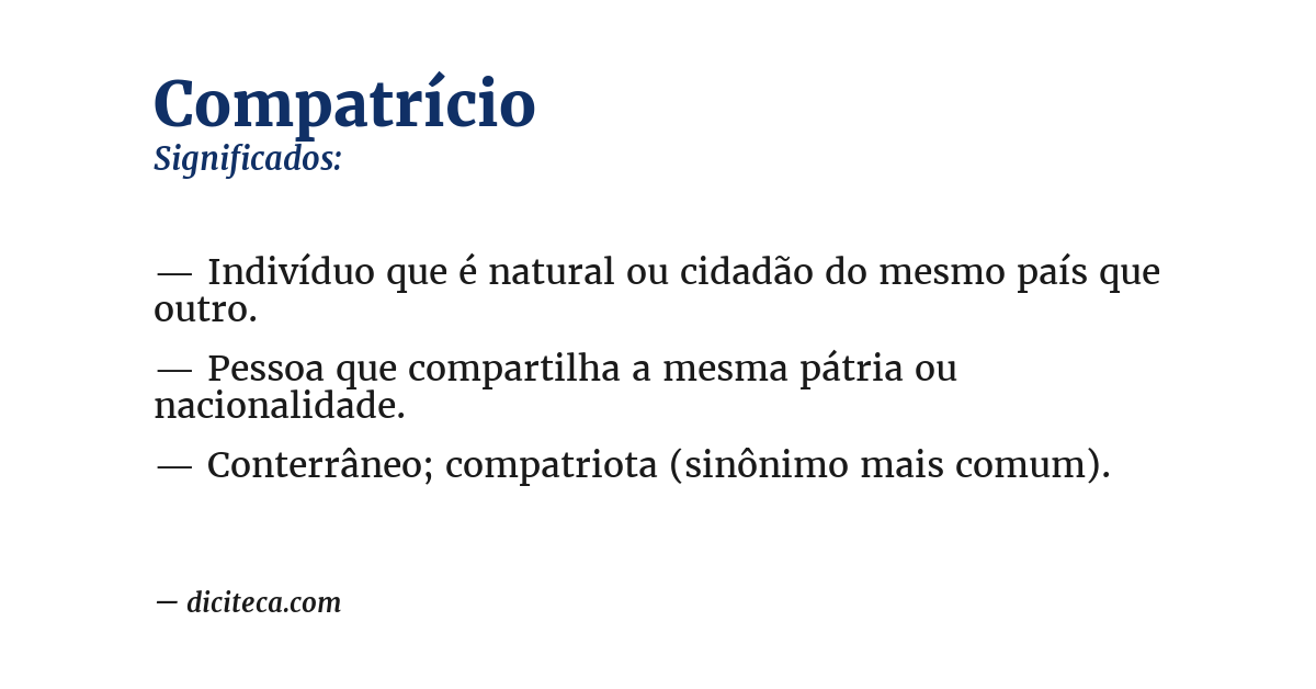Significado de compatrício