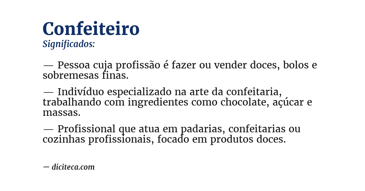 Significado de confeiteiro