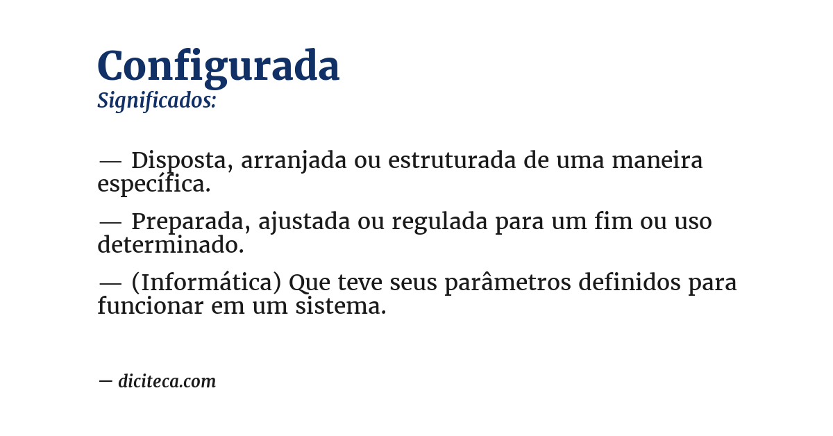 Significado de configurada
