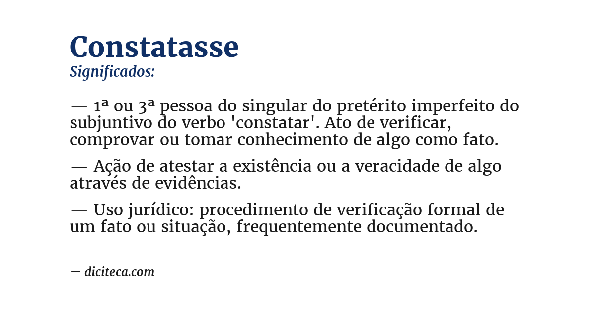 Significado de constatasse