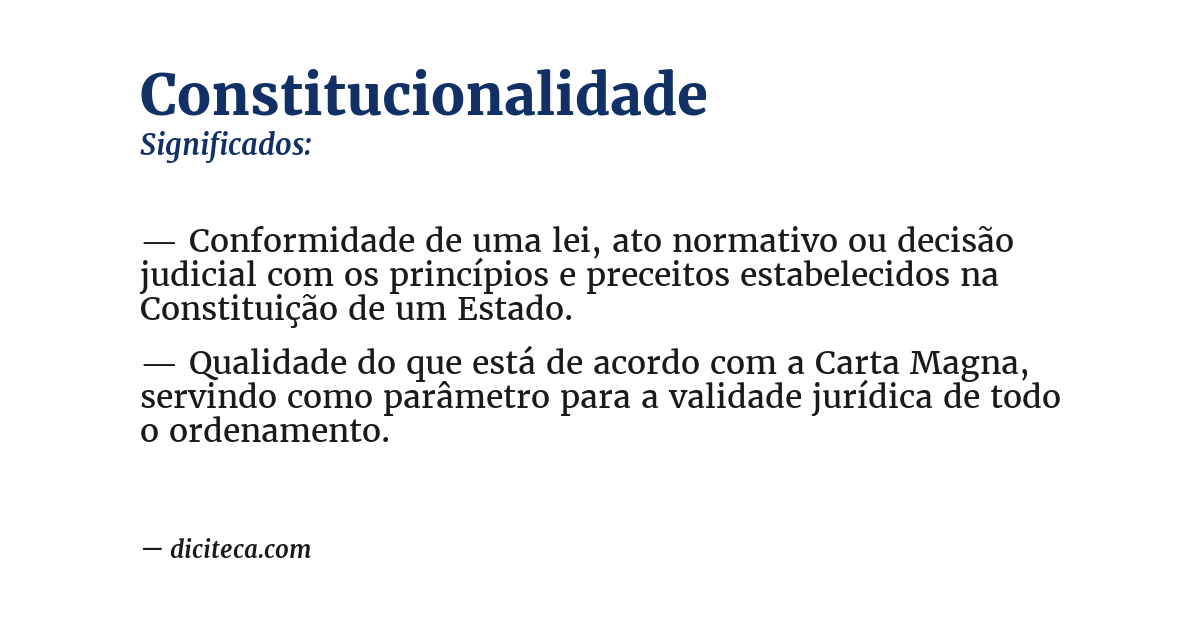 Significado de constitucionalidade