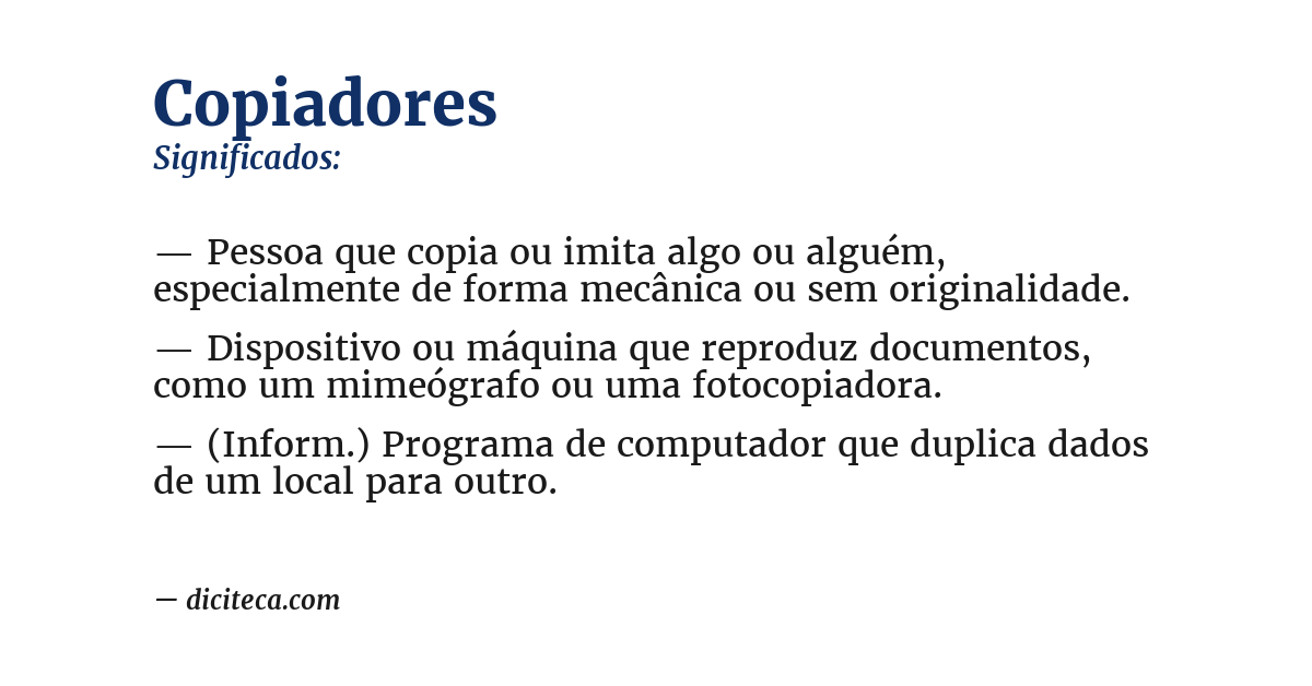 Significado de copiadores