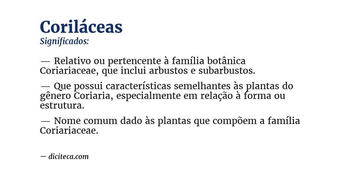 Significado de coriláceas