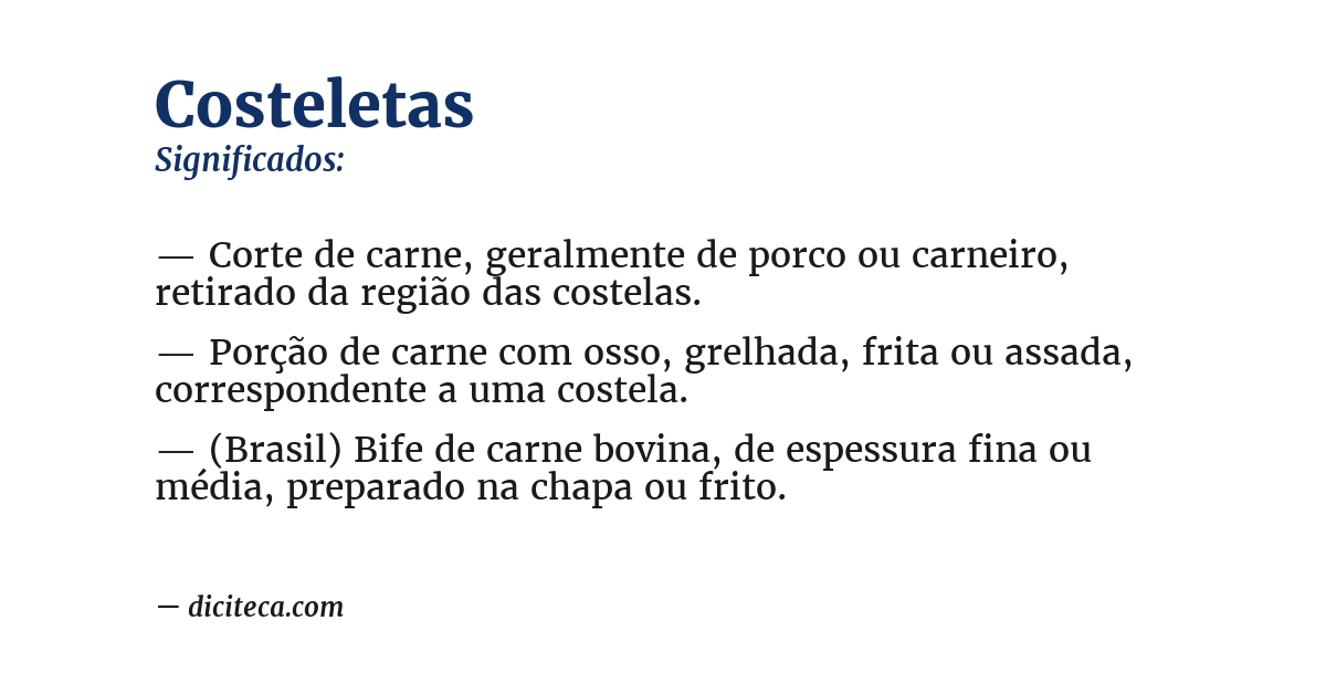 Significado de costeletas