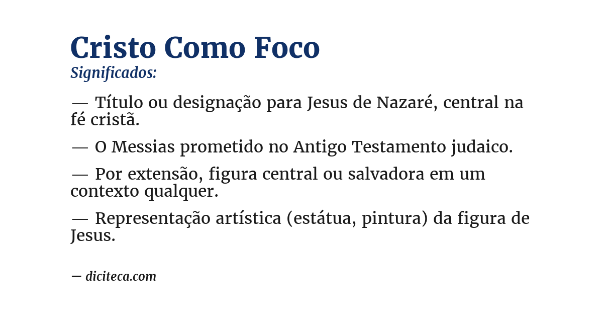 Significado de cristo como foco