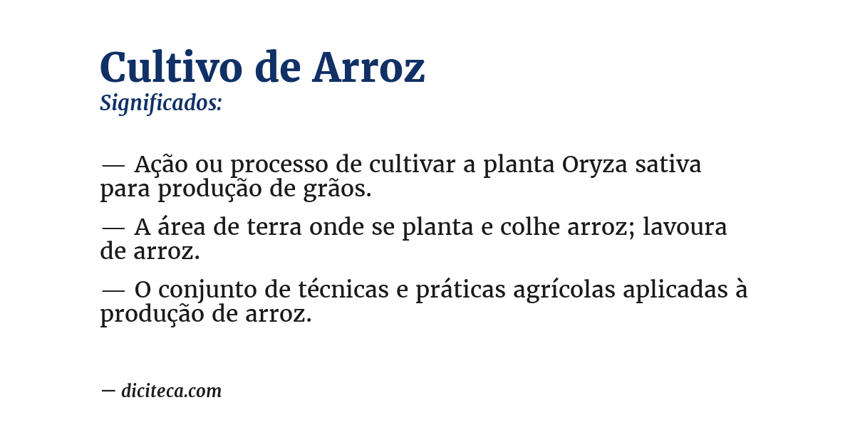 Significado de cultivo de arroz