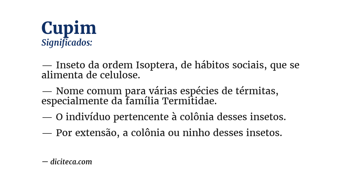 Significado de cupim