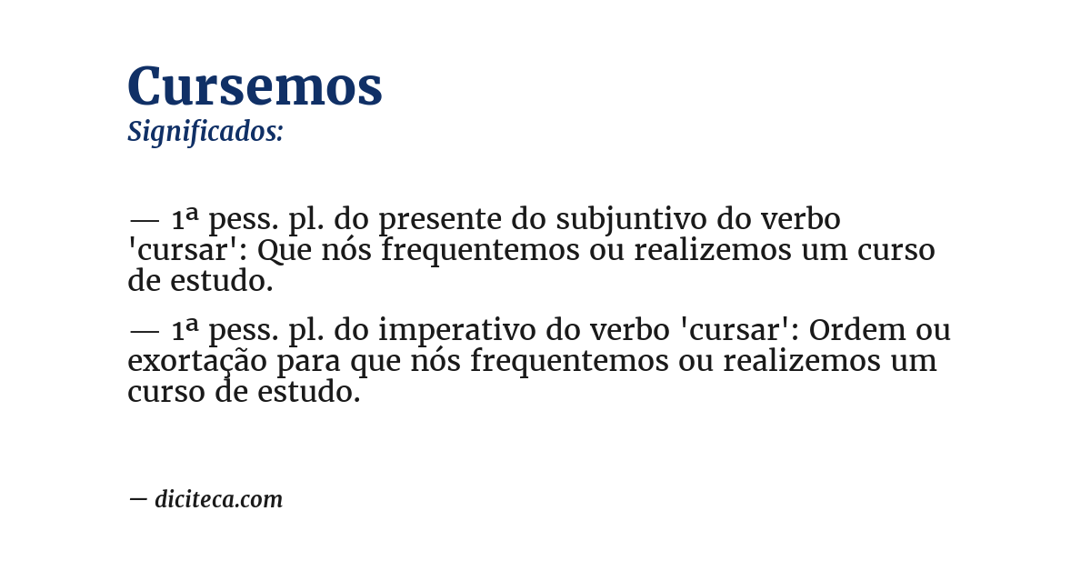 Significado de cursemos