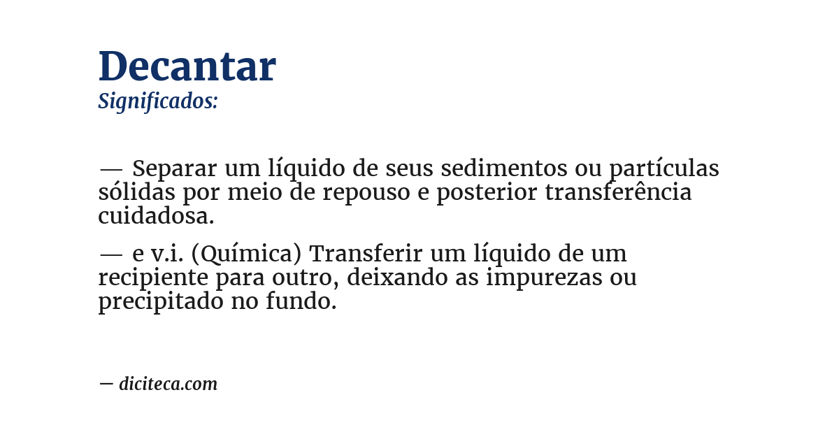 Significado de decantar