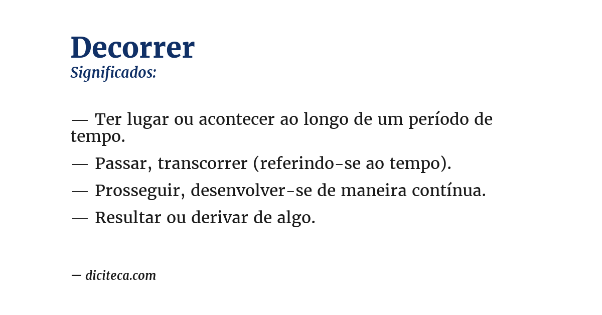 Significado de decorrer