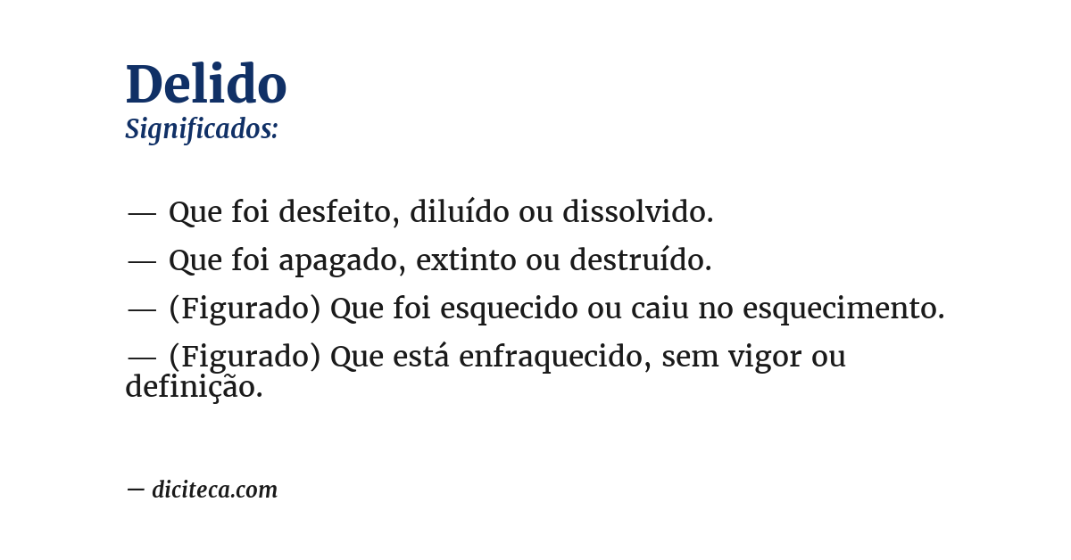 Significado de delido