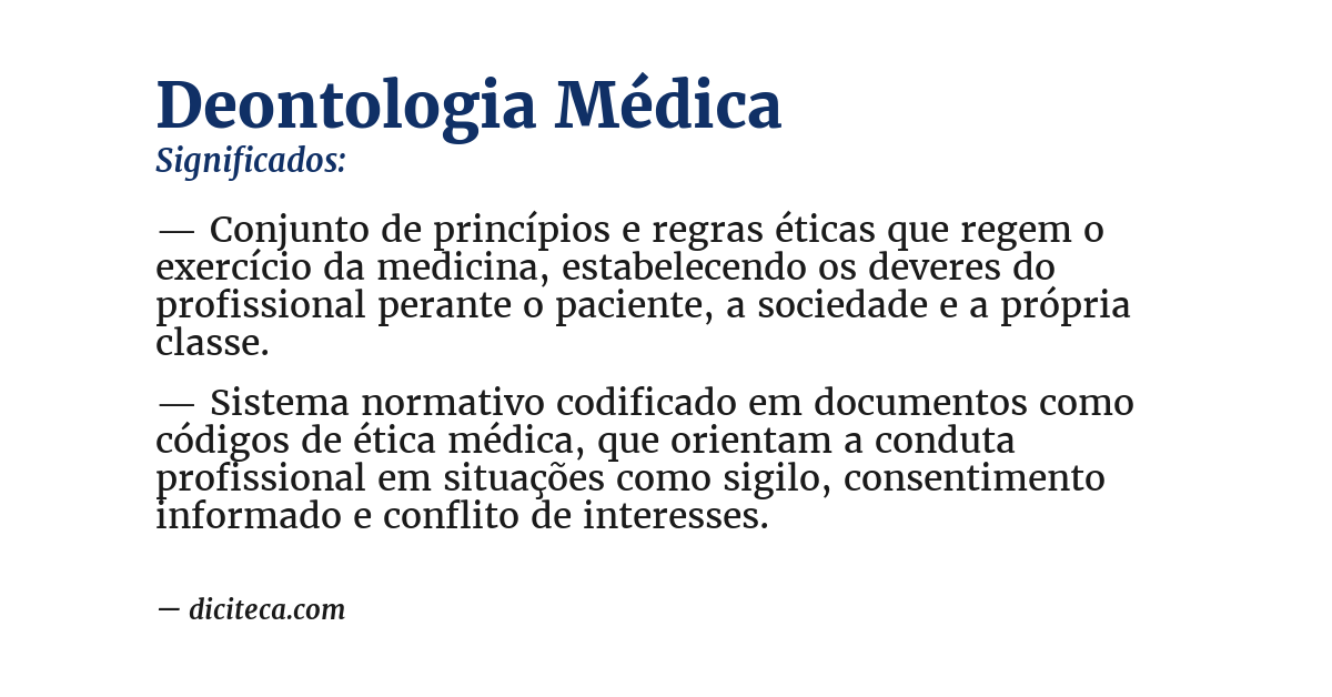 Significado de deontologia médica