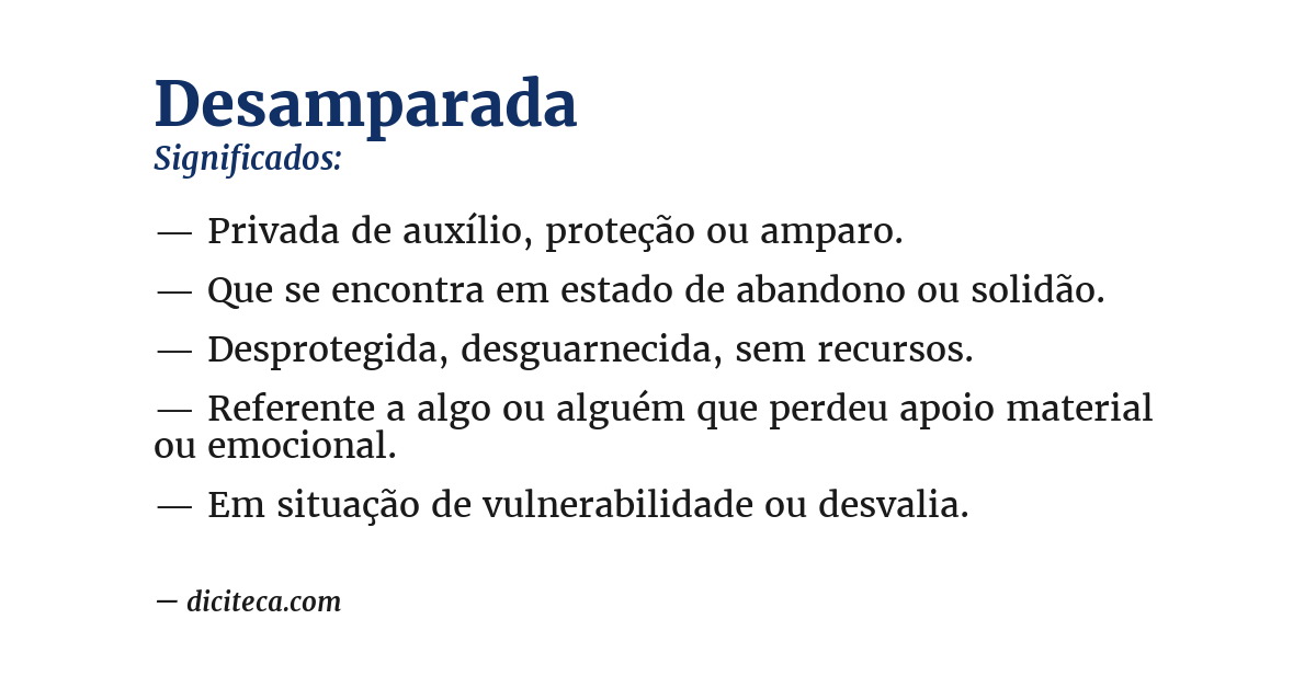 Significado de desamparada