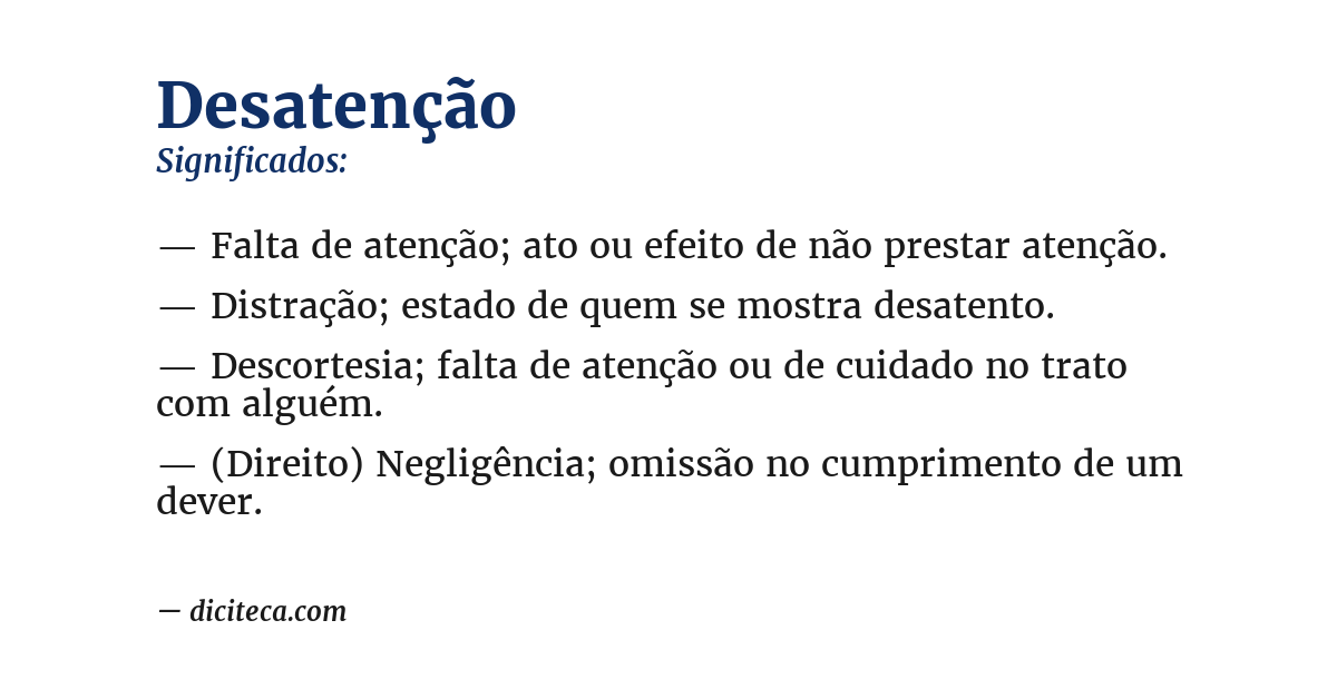 Significado de desatenção