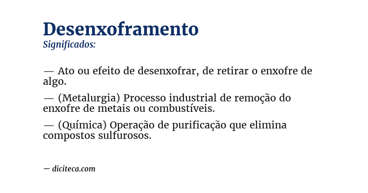 Significado de desenxoframento