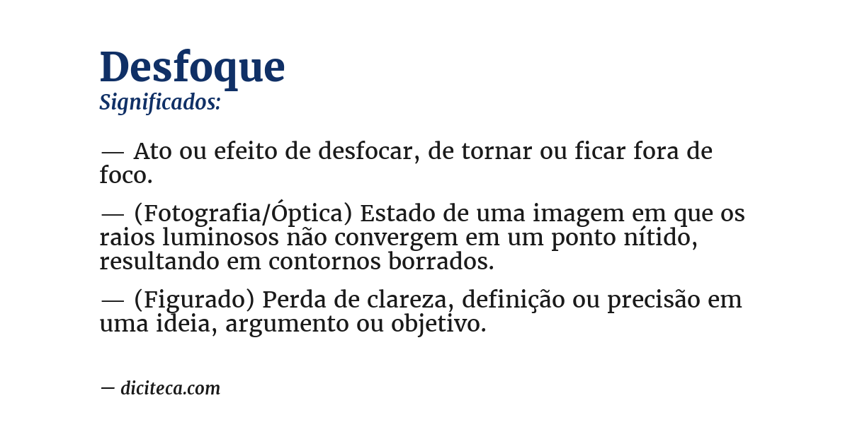 Significado de desfoque